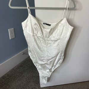 ZARA satin corset-style bodysuit size medium